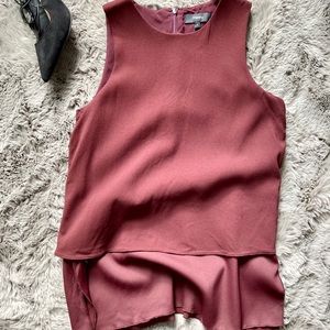 THEORY | Burgundy Sleeveless Blouse